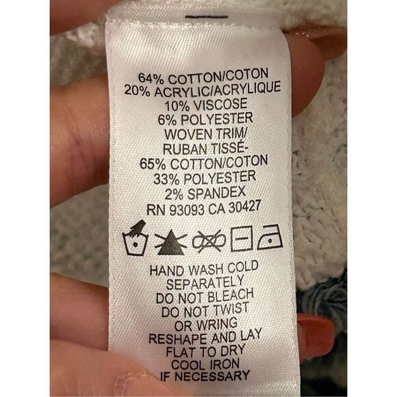 Nic+Zoe Bright Side Knit Jacket S denim fringe beachy - Picture 7 of 10